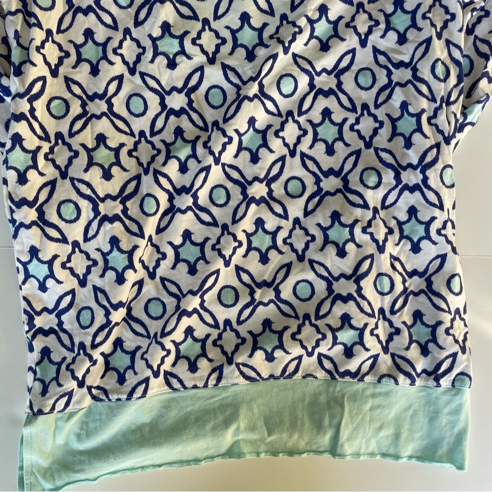 Coolibar UV Protection 3/4 Sleeve Tunic Top White Blue 50+ UPF Women Size Large - Picture 9 of 10
